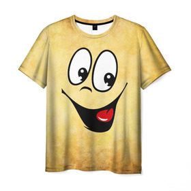Мужская футболка 3D с принтом Заразительная улыбка в Белгороде, 100% полиэфир | прямой крой, круглый вырез горловины, длина до линии бедер | веселье | заразительная улыбка | мордочка | позитив | прикол | рожица | смайл | смех | улыбка | умора | хорошее настроение | юмор