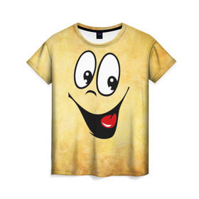 Женская футболка 3D с принтом Заразительная улыбка в Белгороде, 100% полиэфир ( синтетическое хлопкоподобное полотно) | прямой крой, круглый вырез горловины, длина до линии бедер | веселье | заразительная улыбка | мордочка | позитив | прикол | рожица | смайл | смех | улыбка | умора | хорошее настроение | юмор