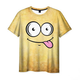 Мужская футболка 3D с принтом Кайфушки в Белгороде, 100% полиэфир | прямой крой, круглый вырез горловины, длина до линии бедер | Тематика изображения на принте: веселье | кайфушки | мордочка | позитив | прикол | рожица | смайл | смех | улыбка | умора | хорошее настроение | юмор