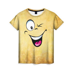 Женская футболка 3D с принтом Неисчерпаемый позитив в Белгороде, 100% полиэфир ( синтетическое хлопкоподобное полотно) | прямой крой, круглый вырез горловины, длина до линии бедер | веселье | мордочка | неисчерпаемый позитив | позитив | прикол | рожица | смайл | смех | улыбка | умора | хорошее настроение | юмор