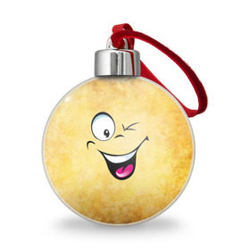 Ёлочный шар с принтом Неисчерпаемый позитив в Белгороде, Пластик | Диаметр: 77 мм | веселье | мордочка | неисчерпаемый позитив | позитив | прикол | рожица | смайл | смех | улыбка | умора | хорошее настроение | юмор