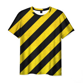 Мужская футболка 3D с принтом Полоски в Белгороде, 100% полиэфир | прямой крой, круглый вырез горловины, длина до линии бедер | абстракция | желтый | линии | полоски | черный