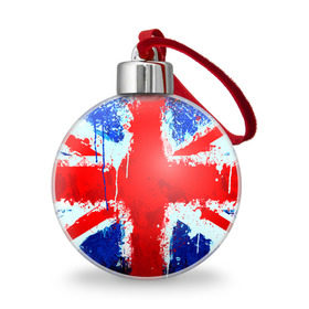 Ёлочный шар с принтом Англия в Белгороде, Пластик | Диаметр: 77 мм | англия | краска | модные | популярные | прикольные | стена | флаг