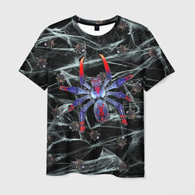Мужская футболка 3D с принтом Broodmother в Белгороде, 100% полиэфир | прямой крой, круглый вырез горловины, длина до линии бедер | Тематика изображения на принте: broodmother | dota 2 | паук | чёрная паучиха