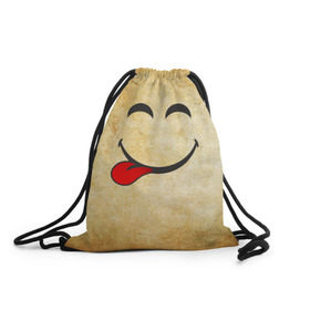 Рюкзак-мешок 3D с принтом Мы на позитиве (L) в Белгороде, 100% полиэстер | плотность ткани — 200 г/м2, размер — 35 х 45 см; лямки — толстые шнурки, застежка на шнуровке, без карманов и подкладки | парная | позитив | рожица | смайл | улыбка | язык