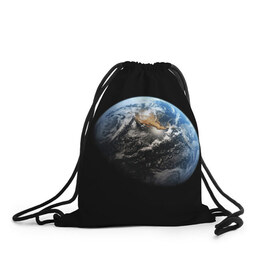 Рюкзак-мешок 3D с принтом Земля в Белгороде, 100% полиэстер | плотность ткани — 200 г/м2, размер — 35 х 45 см; лямки — толстые шнурки, застежка на шнуровке, без карманов и подкладки | earth | земля | космос | луна