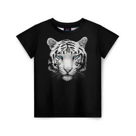 Детская футболка 3D с принтом Тигр в Белгороде, 100% гипоаллергенный полиэфир | прямой крой, круглый вырез горловины, длина до линии бедер, чуть спущенное плечо, ткань немного тянется | голова животного | кошка | тигр