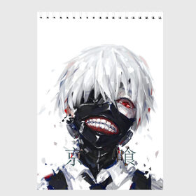 Скетчбук с принтом Tokyo Ghoul в Белгороде, 100% бумага
 | 48 листов, плотность листов — 100 г/м2, плотность картонной обложки — 250 г/м2. Листы скреплены сверху удобной пружинной спиралью | anime | ghoul | tokyo | tokyo ghoul | гуль