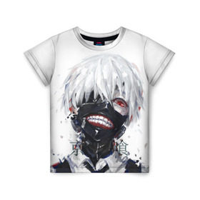 Детская футболка 3D с принтом Tokyo Ghoul в Белгороде, 100% гипоаллергенный полиэфир | прямой крой, круглый вырез горловины, длина до линии бедер, чуть спущенное плечо, ткань немного тянется | anime | ghoul | tokyo | tokyo ghoul | гуль