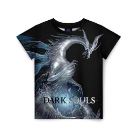 Детская футболка 3D с принтом Dark Souls 2 в Белгороде, 100% гипоаллергенный полиэфир | прямой крой, круглый вырез горловины, длина до линии бедер, чуть спущенное плечо, ткань немного тянется | Тематика изображения на принте: dark souls | praise the sun | you died | дарк соулс | темные души