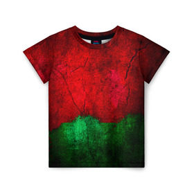 Детская футболка 3D с принтом Grunge color в Белгороде, 100% гипоаллергенный полиэфир | прямой крой, круглый вырез горловины, длина до линии бедер, чуть спущенное плечо, ткань немного тянется | Тематика изображения на принте: гранж | краска | стена | цветные