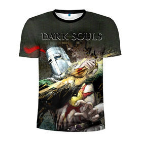 Мужская футболка 3D спортивная с принтом Dark Souls 5 в Белгороде, 100% полиэстер с улучшенными характеристиками | приталенный силуэт, круглая горловина, широкие плечи, сужается к линии бедра | dark souls | praise the sun | you died | дарк соулс