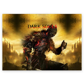 Поздравительная открытка с принтом Dark Souls 14 в Белгороде, 100% бумага | плотность бумаги 280 г/м2, матовая, на обратной стороне линовка и место для марки
 | dark souls