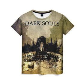 Женская футболка 3D с принтом Dark Souls 19 в Белгороде, 100% полиэфир ( синтетическое хлопкоподобное полотно) | прямой крой, круглый вырез горловины, длина до линии бедер | dark souls