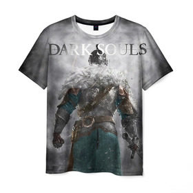 Мужская футболка 3D с принтом Dark Souls 20 в Белгороде, 100% полиэфир | прямой крой, круглый вырез горловины, длина до линии бедер | dark souls | praise the sun | you died | дарк соулс