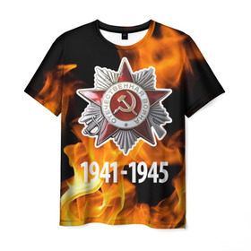Мужская футболка 3D с принтом 9 мая 25 в Белгороде, 100% полиэфир | прямой крой, круглый вырез горловины, длина до линии бедер | великая отечественная | ветераны | война | день победы | память | победа | россия | ссср