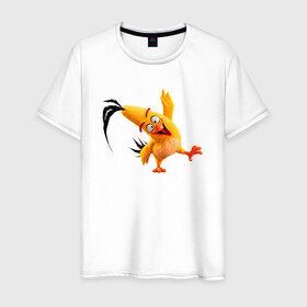 Мужская футболка хлопок с принтом Смешная птичка в Белгороде, 100% хлопок | прямой крой, круглый вырез горловины, длина до линии бедер, слегка спущенное плечо. | 