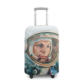 Чехол для чемодана 3D с принтом Гагарин в Белгороде, 86% полиэфир, 14% спандекс | двустороннее нанесение принта, прорези для ручек и колес | space | гагарин | космос | россия