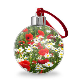 Ёлочный шар с принтом Полевые цветы 2 в Белгороде, Пластик | Диаметр: 77 мм | поле | полевые цветы | цветы