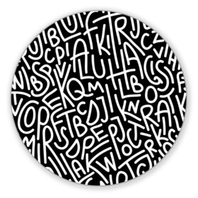 Коврик круглый с принтом Английские буквы в Белгороде, резина и полиэстер | круглая форма, изображение наносится на всю лицевую часть | алфавит | английский язык | буквы | оформление | слой | текстура | трайбл | узор | фон