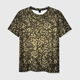 Мужская футболка 3D с принтом Природная идилия в Белгороде, 100% полиэфир | прямой крой, круглый вырез горловины, длина до линии бедер | арт | дизайн | искусство | композиция | орнамент | оформление | слой | текстура | трайбл | узор | фон | цветы