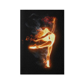 Обложка для паспорта матовая кожа с принтом Фитнес в Белгороде, натуральная матовая кожа | размер 19,3 х 13,7 см; прозрачные пластиковые крепления | грация | здоровье | зож | огонь | пламя | силуэт | спорт | страсть | танец | тонус | фитнес