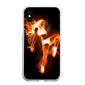 Чехол для iPhone XS Max матовый с принтом Спортивная страсть в Белгороде, Силикон | Область печати: задняя сторона чехла, без боковых панелей | грация | здоровье | зож | огонь | пламя | силуэт | спорт | страсть | танец | тонус | фитнес