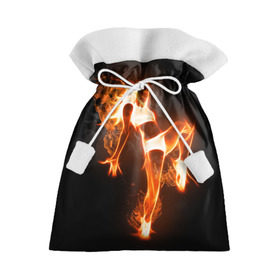 Подарочный 3D мешок с принтом Спортивная страсть в Белгороде, 100% полиэстер | Размер: 29*39 см | Тематика изображения на принте: грация | здоровье | зож | огонь | пламя | силуэт | спорт | страсть | танец | тонус | фитнес