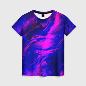 Женская футболка 3D с принтом Глянцевые краски в Белгороде, 100% полиэфир ( синтетическое хлопкоподобное полотно) | прямой крой, круглый вырез горловины, длина до линии бедер | red | абстракция | глянец | краска | красный | текстуры