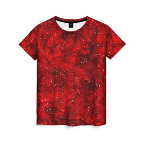 Женская футболка 3D с принтом Red Star в Белгороде, 100% полиэфир ( синтетическое хлопкоподобное полотно) | прямой крой, круглый вырез горловины, длина до линии бедер | абстракция | арт | брызги | краска | красный | цветные
