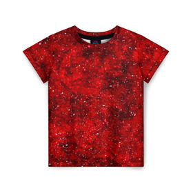 Детская футболка 3D с принтом Red Star в Белгороде, 100% гипоаллергенный полиэфир | прямой крой, круглый вырез горловины, длина до линии бедер, чуть спущенное плечо, ткань немного тянется | абстракция | арт | брызги | краска | красный | цветные