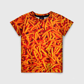 Детская футболка 3D с принтом Морковь в Белгороде, 100% гипоаллергенный полиэфир | прямой крой, круглый вырез горловины, длина до линии бедер, чуть спущенное плечо, ткань немного тянется | морковь | овощи | оранжевый | салат