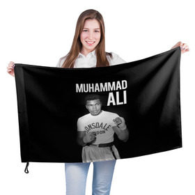 Флаг 3D с принтом Muhammad Ali в Белгороде, 100% полиэстер | плотность ткани — 95 г/м2, размер — 67 х 109 см. Принт наносится с одной стороны | ali | boxing | muhammad ali |   |  muhammad |  бокс | али | боксер | мухамад. мухаммад | мухаммед | мухаммед али