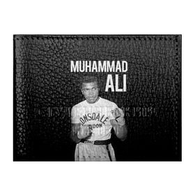 Обложка для студенческого билета с принтом Muhammad Ali в Белгороде, натуральная кожа | Размер: 11*8 см; Печать на всей внешней стороне | ali | boxing | muhammad ali |   |  muhammad |  бокс | али | боксер | мухамад. мухаммад | мухаммед | мухаммед али