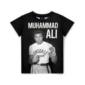 Детская футболка 3D с принтом Muhammad Ali в Белгороде, 100% гипоаллергенный полиэфир | прямой крой, круглый вырез горловины, длина до линии бедер, чуть спущенное плечо, ткань немного тянется | ali | boxing | muhammad ali |   |  muhammad |  бокс | али | боксер | мухамад. мухаммад | мухаммед | мухаммед али
