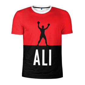 Мужская футболка 3D спортивная с принтом Muhammad Ali 3 в Белгороде, 100% полиэстер с улучшенными характеристиками | приталенный силуэт, круглая горловина, широкие плечи, сужается к линии бедра | ali | boxing |  muhammad |  muhammad ali | али | бокс | боксер | мухамад. мухаммад | мухамед али | мухаммед | мухаммед али