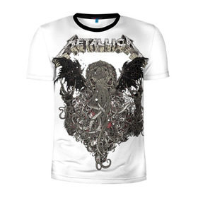 Мужская футболка 3D спортивная с принтом Metallica, Cthulhu в Белгороде, 100% полиэстер с улучшенными характеристиками | приталенный силуэт, круглая горловина, широкие плечи, сужается к линии бедра | Тематика изображения на принте: cthulhu | metall | metallica | music | ктулху | металлика