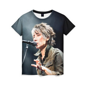 Женская футболка 3D с принтом Земфира в Белгороде, 100% полиэфир ( синтетическое хлопкоподобное полотно) | прямой крой, круглый вырез горловины, длина до линии бедер | zemfira | земфира | рок | русский рок