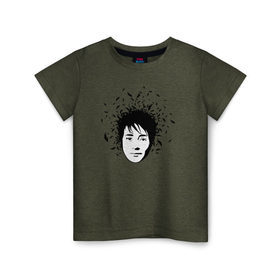 Детская футболка хлопок с принтом Земфира в Белгороде, 100% хлопок | круглый вырез горловины, полуприлегающий силуэт, длина до линии бедер | zemfira | земфира | рок | русский рок