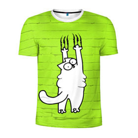 Мужская футболка 3D спортивная с принтом Simon`s cat 3 в Белгороде, 100% полиэстер с улучшенными характеристиками | приталенный силуэт, круглая горловина, широкие плечи, сужается к линии бедра | fitness | kitty | simon cat | simons | simons cat | голодный кот | для жирных | для толстых | жир | кот | кот саймона | котик | кошка | с котами | саймон | спорт | толстая | толстый | фитнес | фитнесс