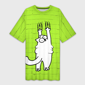 Платье-футболка 3D с принтом Simons cat 3 в Белгороде,  |  | Тематика изображения на принте: fitness | kitty | simon cat | simons | simons cat | голодный кот | для жирных | для толстых | жир | кот | кот саймона | котик | кошка | с котами | саймон | спорт | толстая | толстый | фитнес | фитнесс