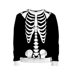 Детский свитшот 3D с принтом Скелет в Белгороде, 100% полиэстер | свободная посадка, прямой крой, мягкая тканевая резинка на рукавах и понизу свитшота | Тематика изображения на принте: bones | halloween | кости | костюм | прикол | прикольная картинка | скелет | тело | хеллоуин