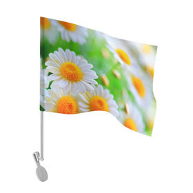 Флаг для автомобиля с принтом Ромашки в Белгороде, 100% полиэстер | Размер: 30*21 см | фото | цветы