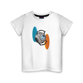 Детская футболка хлопок с принтом Portal в Белгороде, 100% хлопок | круглый вырез горловины, полуприлегающий силуэт, длина до линии бедер | Тематика изображения на принте: portal | valve | портал