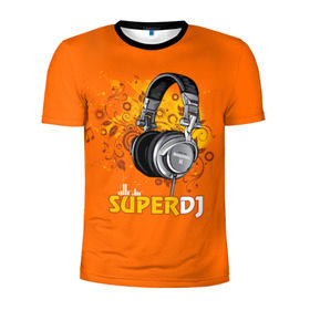 Мужская футболка 3D спортивная с принтом Super DJ в Белгороде, 100% полиэстер с улучшенными характеристиками | приталенный силуэт, круглая горловина, широкие плечи, сужается к линии бедра | dj | music | диджей | клуб | музыка