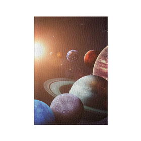 Обложка для паспорта матовая кожа с принтом Планеты солнечной системы в Белгороде, натуральная матовая кожа | размер 19,3 х 13,7 см; прозрачные пластиковые крепления | венера | звезды | земля | космос | марс | меркурий | сатурн | солнце | уран | юпитер