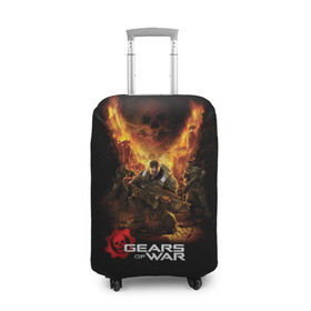 Чехол для чемодана 3D с принтом Gears of War в Белгороде, 86% полиэфир, 14% спандекс | двустороннее нанесение принта, прорези для ручек и колес | gears of war | игры
