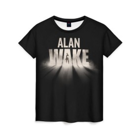 Женская футболка 3D с принтом Alan Wake в Белгороде, 100% полиэфир ( синтетическое хлопкоподобное полотно) | прямой крой, круглый вырез горловины, длина до линии бедер | alan | wake | алан уэйк | игра
