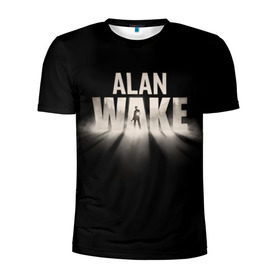 Мужская футболка 3D спортивная с принтом Alan Wake в Белгороде, 100% полиэстер с улучшенными характеристиками | приталенный силуэт, круглая горловина, широкие плечи, сужается к линии бедра | Тематика изображения на принте: alan | wake | алан уэйк | игра