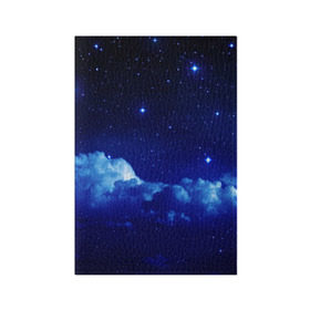 Обложка для паспорта матовая кожа с принтом Звёздное небо в Белгороде, натуральная матовая кожа | размер 19,3 х 13,7 см; прозрачные пластиковые крепления | звезды | луна | месяц | ночь